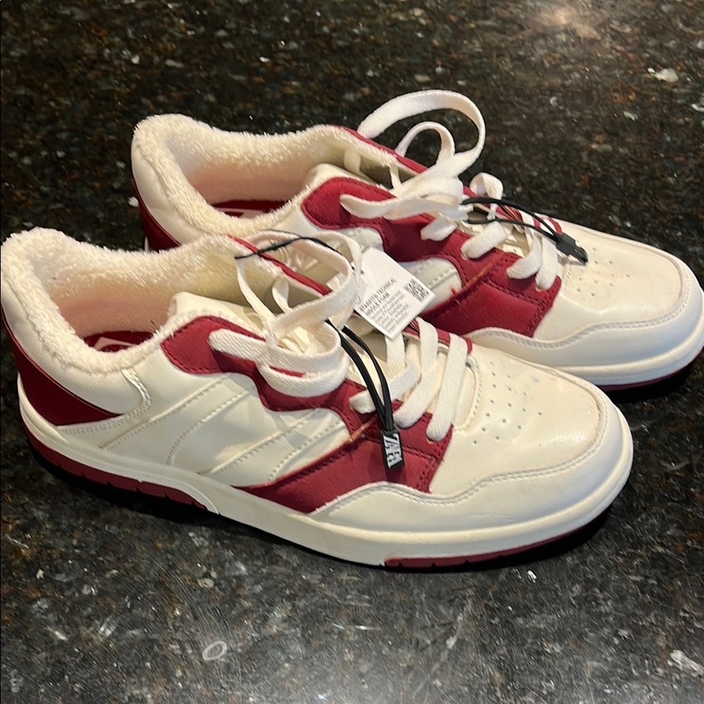 NWT Zara Red and White Sneakers EU 39 or US 8.5
